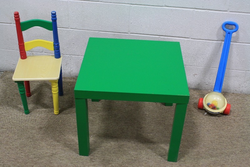 lot 164 image: Kids table, Chair and  Vintage Toy