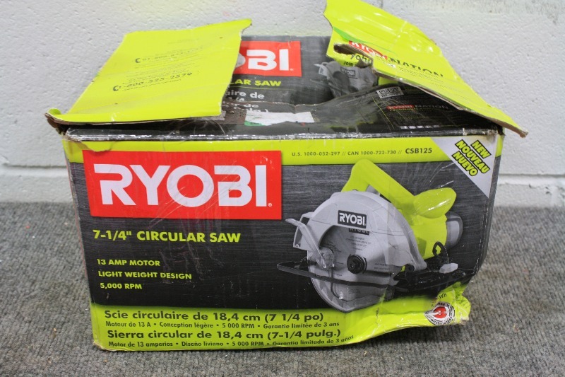 lot 179 image: Ryobi 7 14 Circular Saw PARTSREPAIR