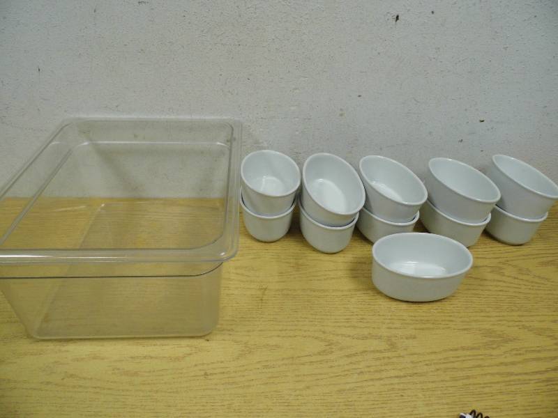 lot 156 image: Lot of 11 Sur la Table Crocks & Cambro Container