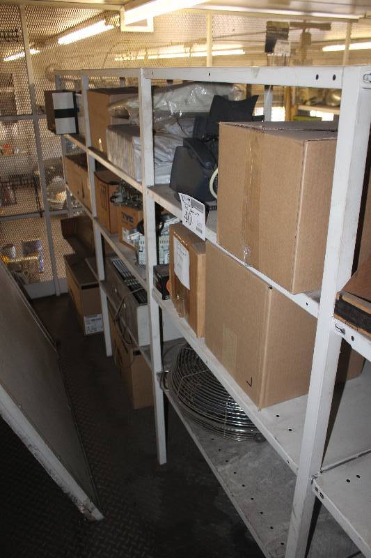 lot 40 image: Contents Including Adding Machines, Phones, Fans, Carburetors, Blower Motor Assembly No Paper Work