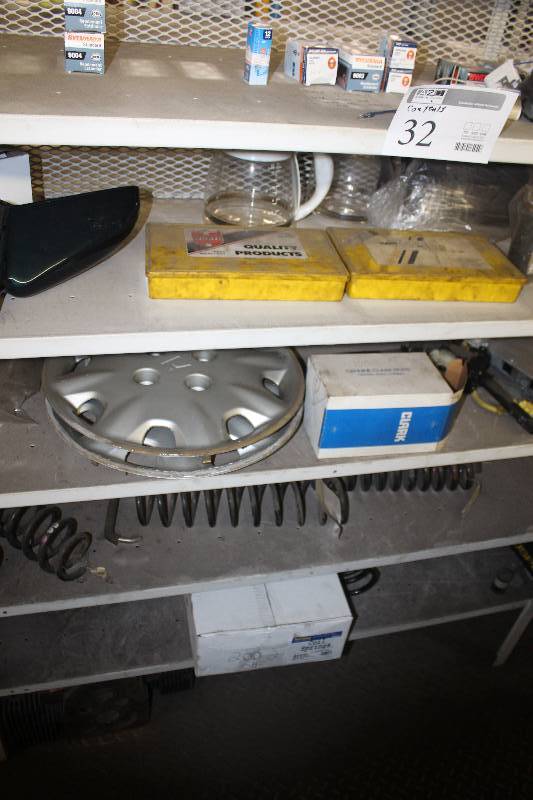 lot 32 image: Contents Including 1992 Acura Integra Fron Coil Springs, Bosch Fuel Injection Harness Repair Kit, Sylvania 9003H4 Lights, Wurth Hardware w Organizer,