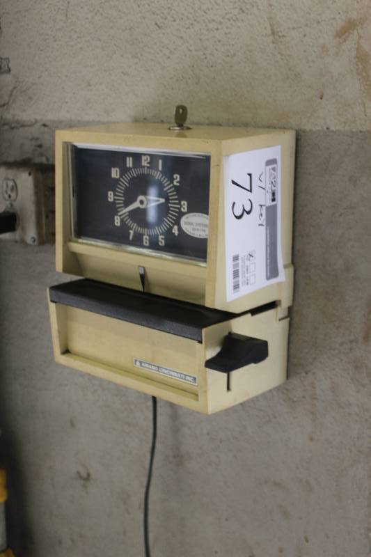 lot 73 image: Amano Time Clock w Key