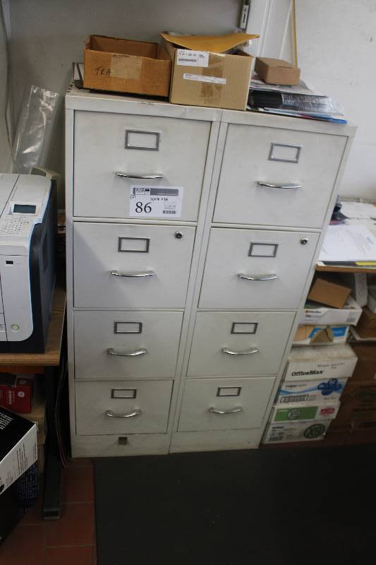 lot 86 image: Lot of (2) 2-Drawer Metal File Cabinet