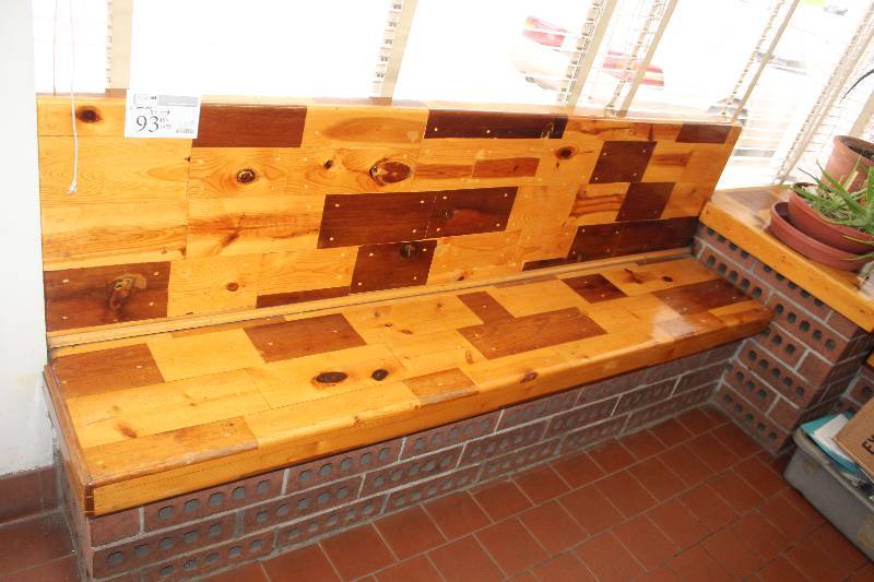 lot 93 image: Lot of (2) Custom Wood Benches