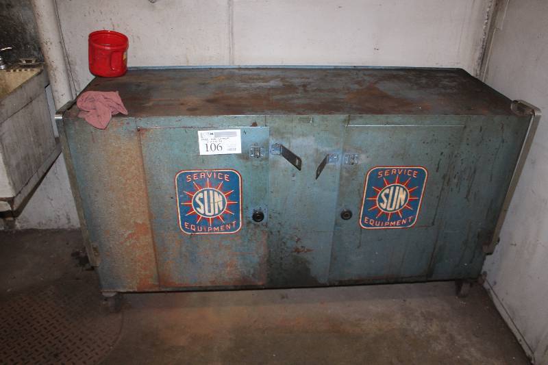 lot 106 image: Locking Rolling Metal Desk