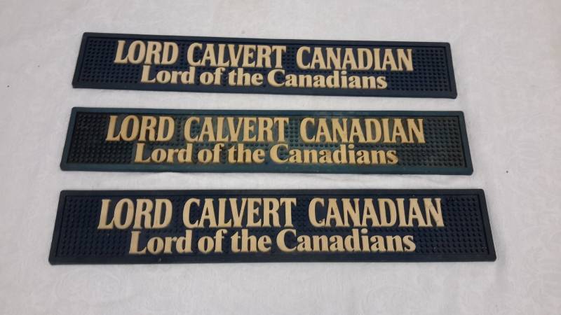lot 47 image: 3 Lord Calvert Canadian bar mats