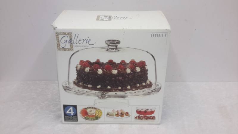 lot 123 image: Footed cake plate with dome cover