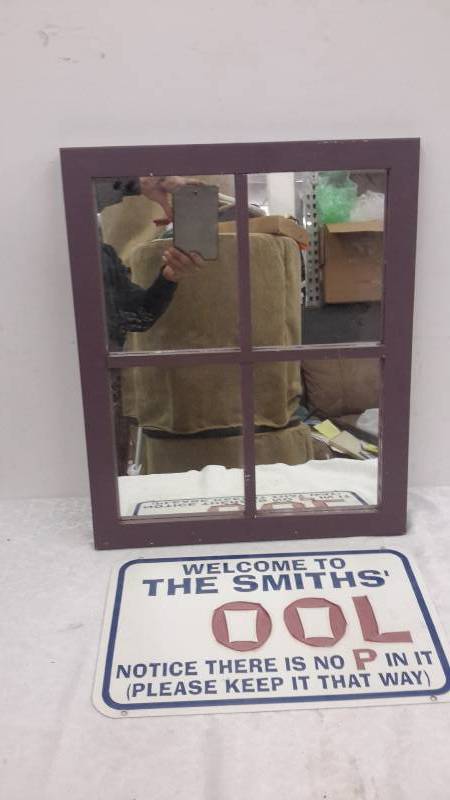 lot 161 image: Mirror and pool sign