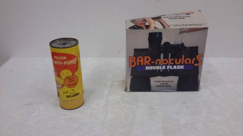 lot 169 image: Vintage balloon pump and flask