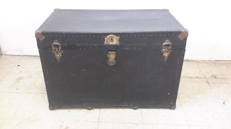 lot 172 image: Antique trunk with compartments