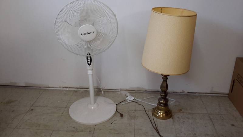 lot 180 image: Lamp and fan