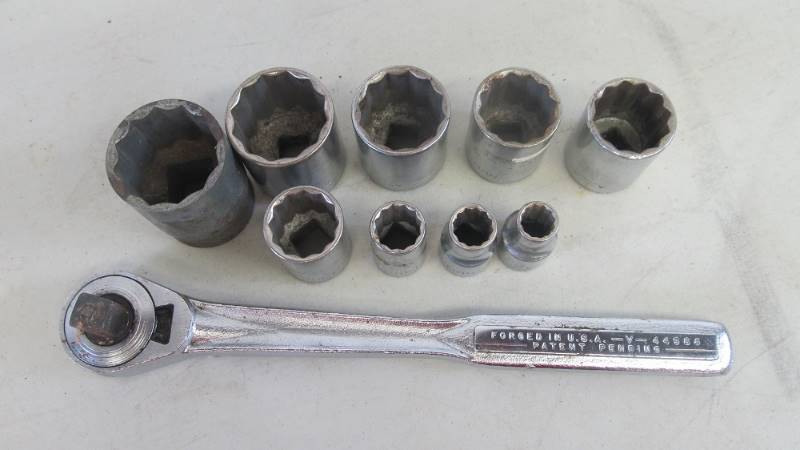 Set of Large Craftsman -V- Series Sockets & Wrench