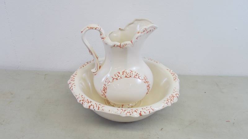 Vintage Porcelain Pitcher & Bowl Set