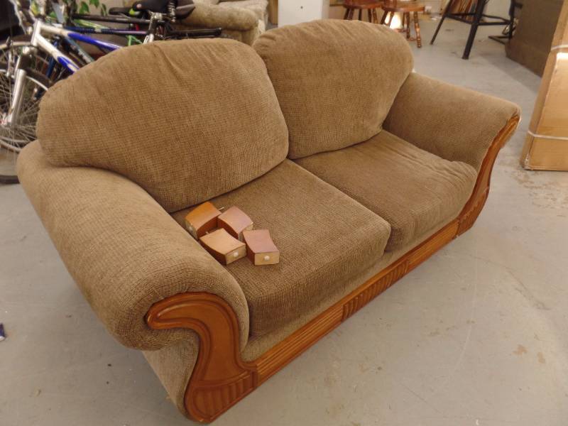 Wood Trim Loveseat