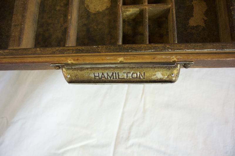 lot 12 image: Antique Hamilton Typesetting Drawer