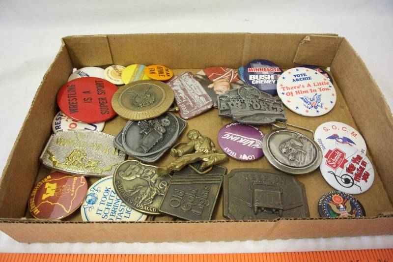 lot 62 image: Belt Buckles & Pins