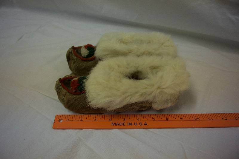 lot 106 image: Childrens Reindeer & Rabit Fur Slippers Handcrafted in Sweden