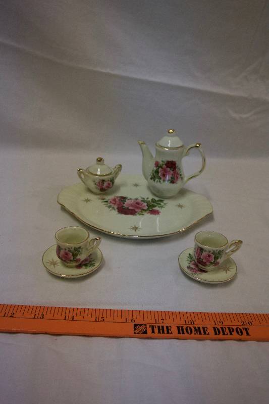 lot 155 image: Tea For Two Minature Collectible Porcelain Tea Set