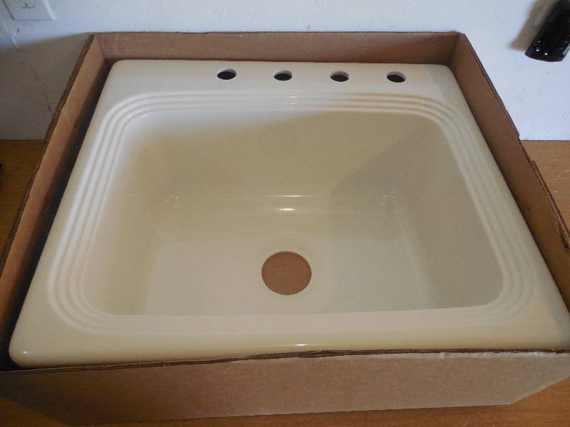 lot 84 image: Rochester Drop-In Acrylic 25 in. 4-Hole Single Bowl Kitchen Sink in Biscuit