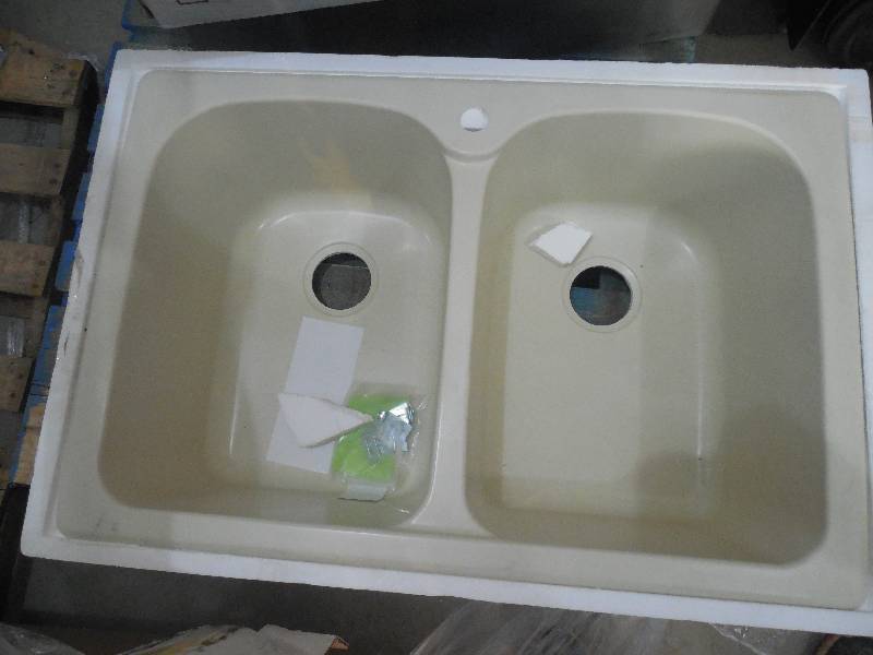 lot 88 image: Drop-in Granite 33 in. 1-Hole Even Double Bowl Kitchen Sink
