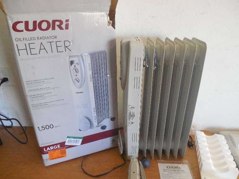lot 92 image: 1500-Watt Electric Oil-Filled Radiant Portable Heater - Grey