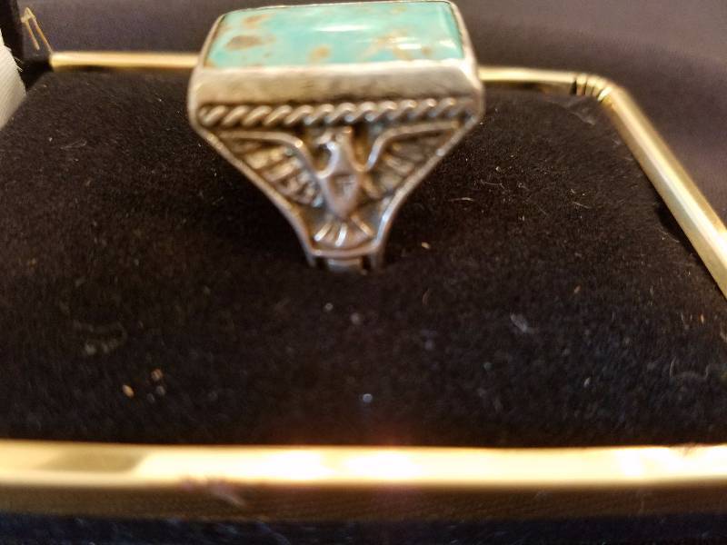 Turqoise Mans Ring,Stirling Silver