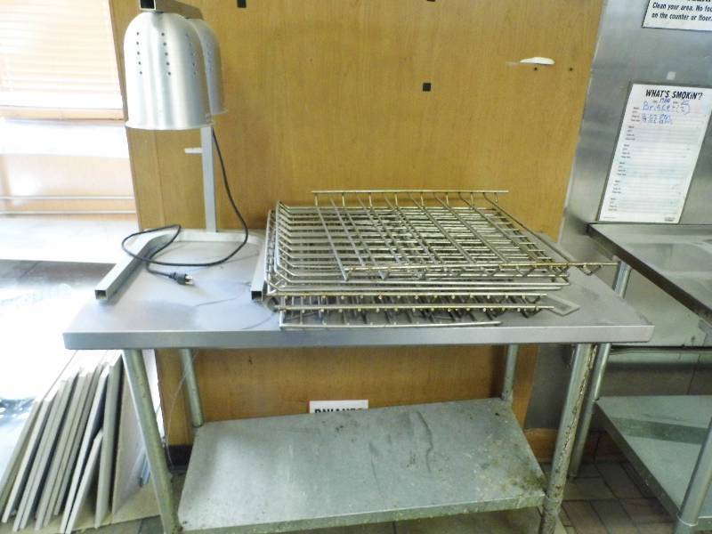 lot 92 image: Stainless Steel Table w Warmer and Racks