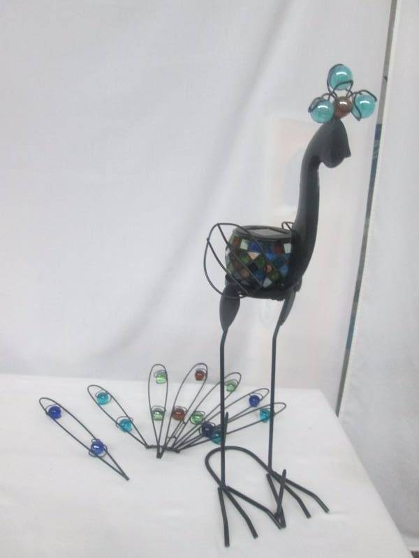 lot 73 image: Alcove Solar Peacock Garden Figure