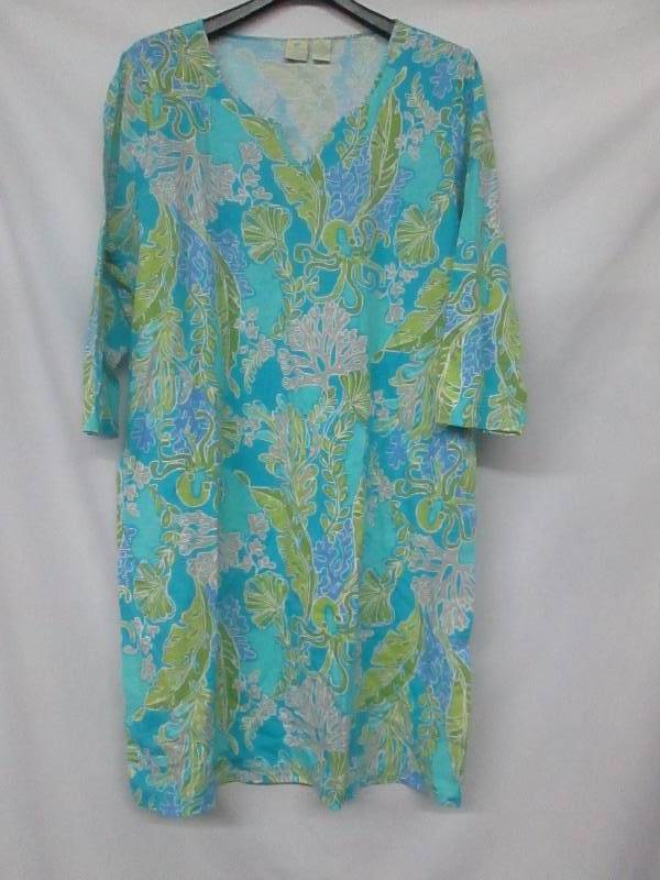 lot 77 image: Caribbean Joe Three Quarter Aqua Blue Dress