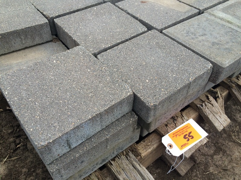 lot 55 image: Pavers, Decretive Stone, Block   8 x 8 x 2.50   partial pallet lot