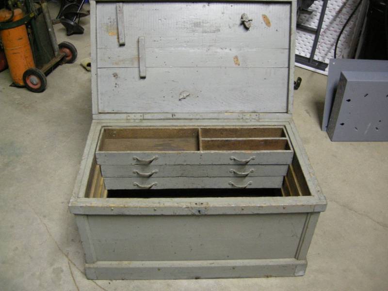 lot 97 image: Antique Carpenters Tool Box