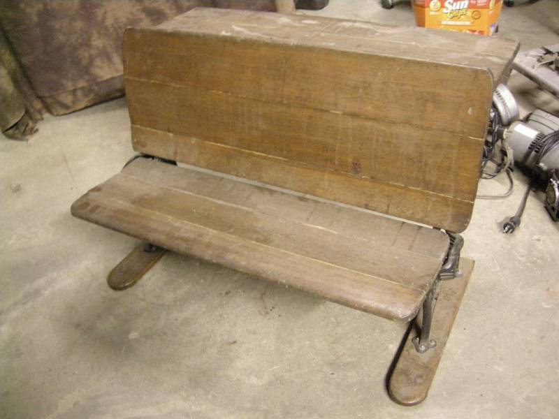 lot 99 image: Antique School Bench