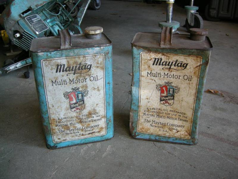 lot 130 image: 2 Maytag Oil Cans
