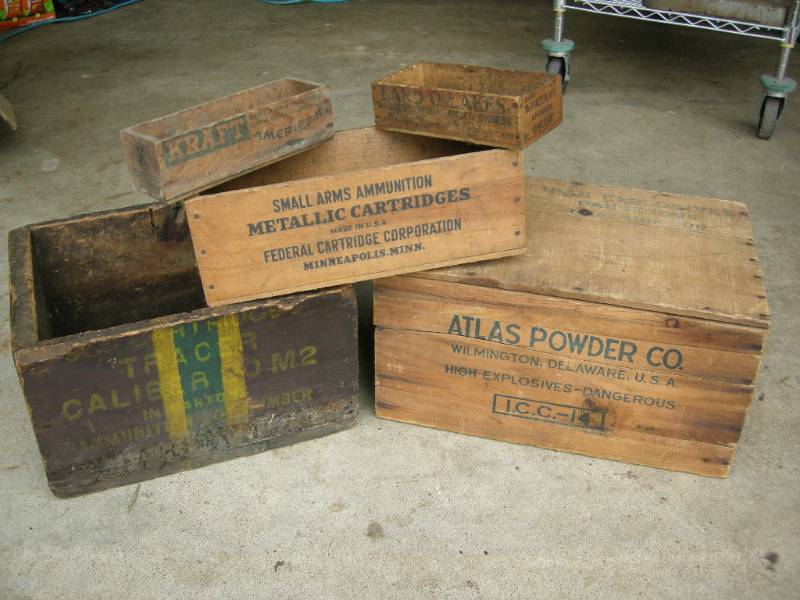 lot 180 image: Antique Ammo  Cheese Boxes