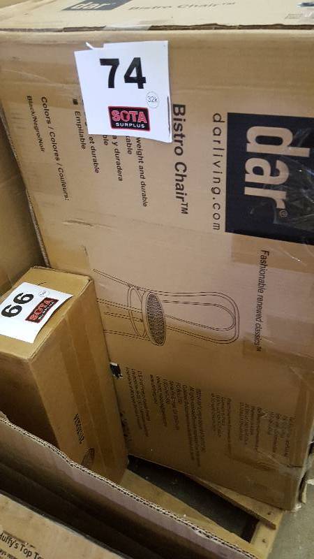 lot 74 image: DAR Bistro Chair BlkTan seat - NEW