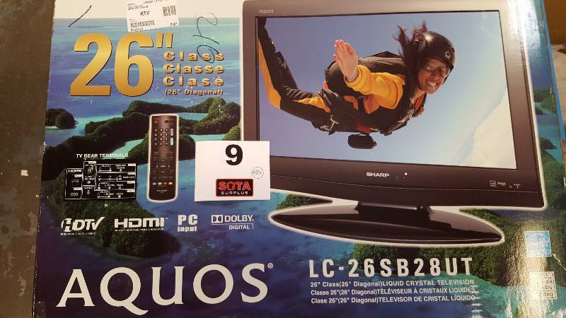 lot 9 image: Sharp 26 720p LCD HDTV - NEW