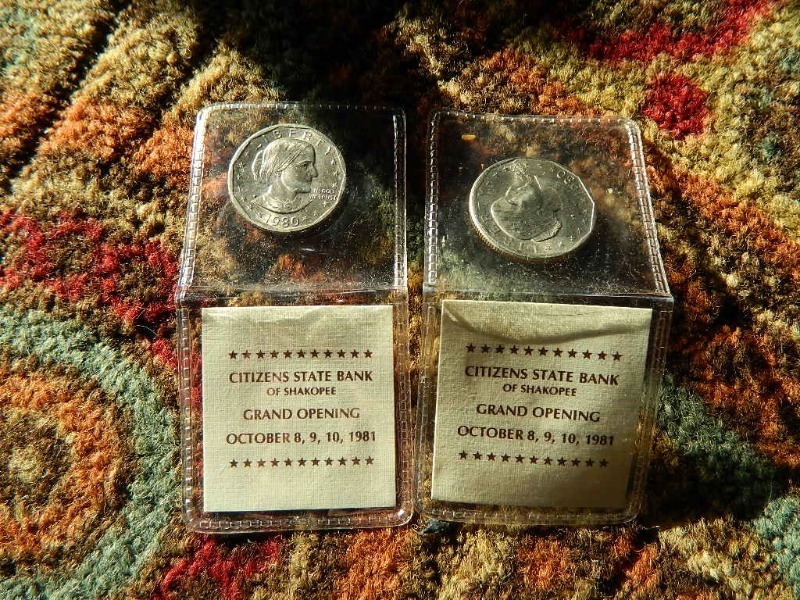 2 Susan B Anthony Dollar Coins