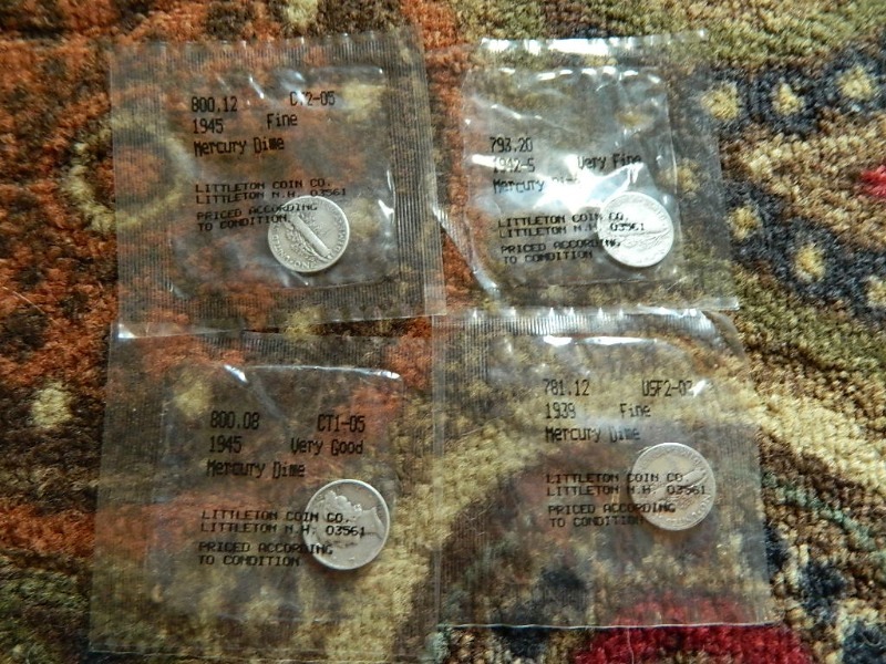 4 Mercury Dimes