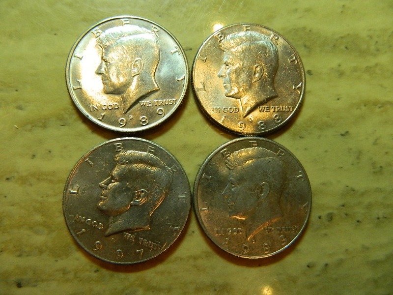 4 US Kennedy Half Dollars