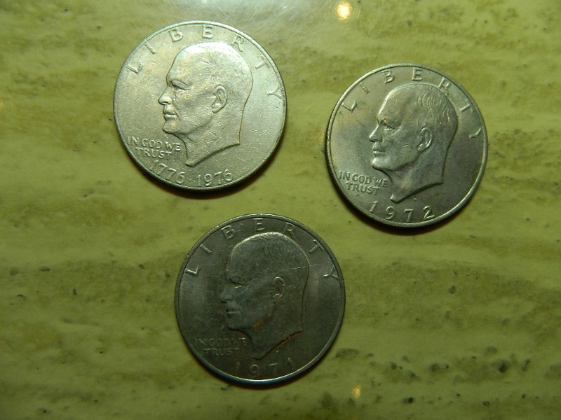3 Eisenhower Dollars