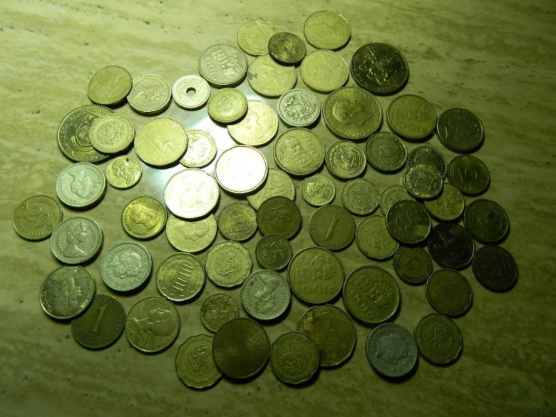 Gold Toned Foreign Coins
