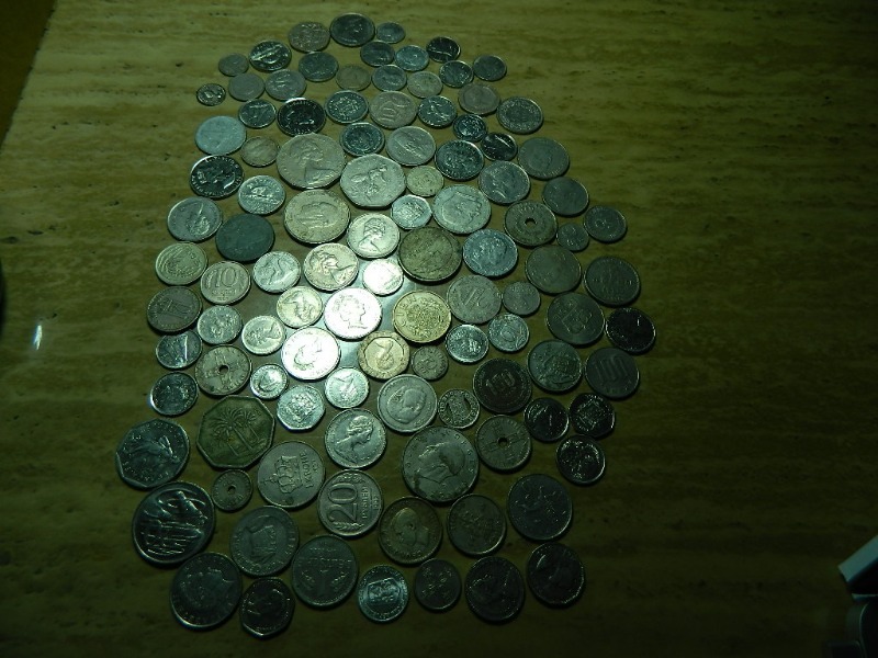 Assorted Silver Toned Foreign Coins