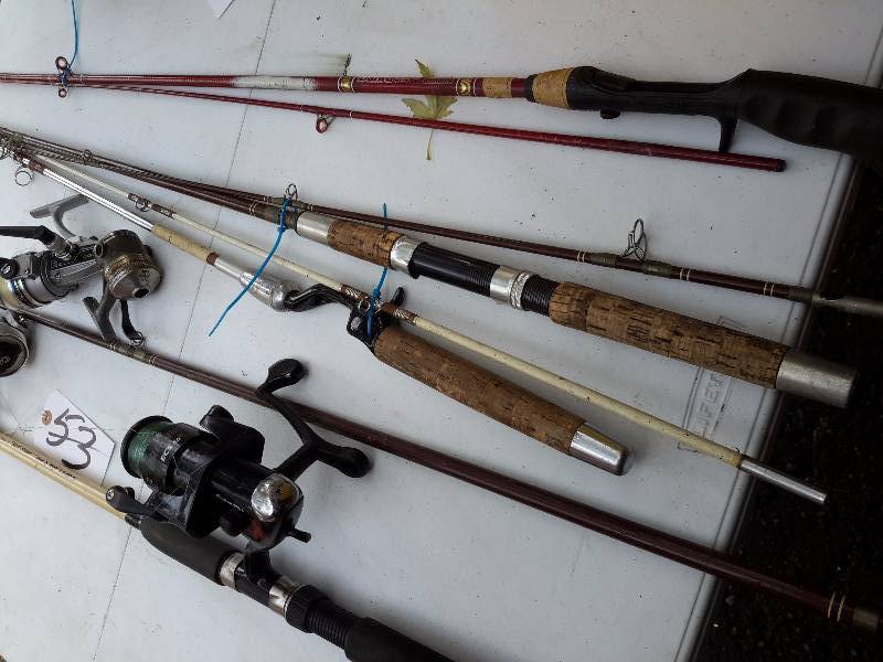 lot 53 image: Misc. Fishing Rods and Reels as pictured..