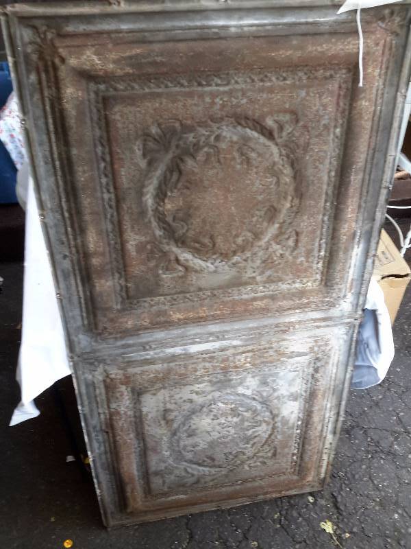 lot 33 image: Vintage Ceiling Metal with design imprint.
