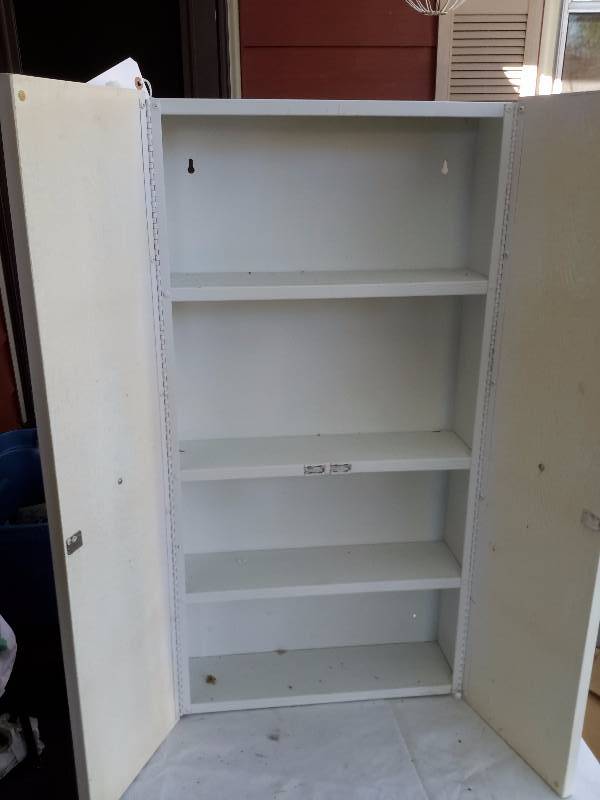 lot 13 image: Mid Mod METAL Wall Storage Cabinet
