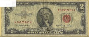 1953 Red Seal Two Dollar Note