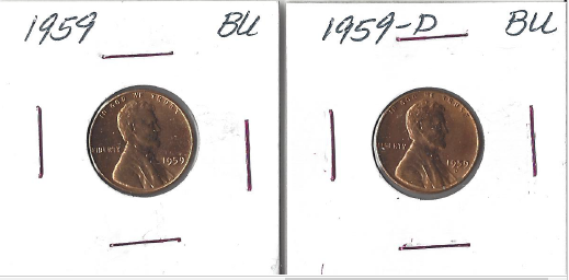 Two BU Pennies - 1959 & 1959-D