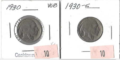 Two Buffalo Nickels - 1930 & 1930-S