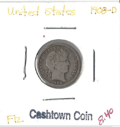 1908-D Barber Dime