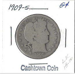 1909-S Barber Half Dollar